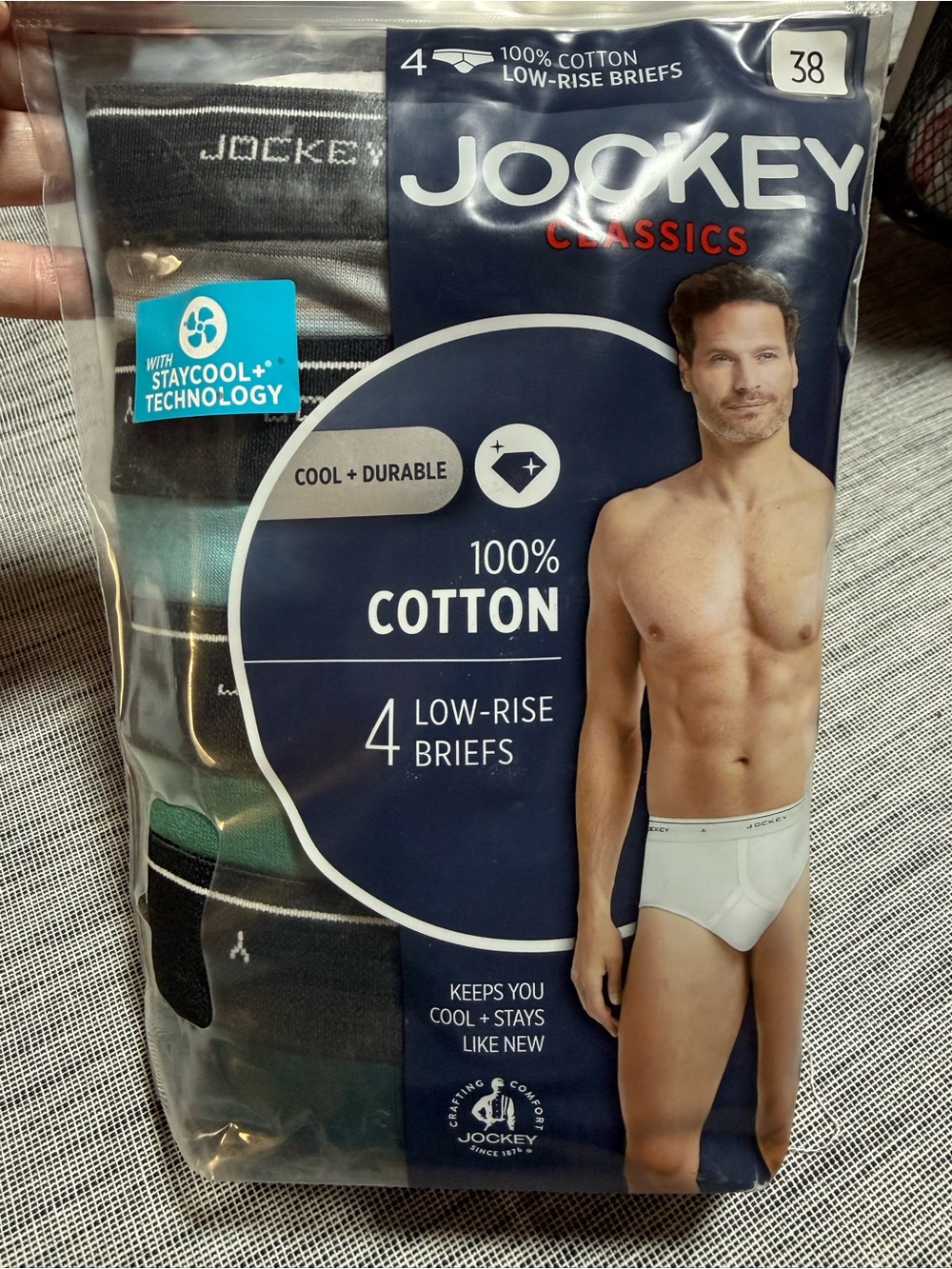 JOCKEY Men's Classic Low-Rise
Briefs Underwear~4 Pair~Size 38~Cotton~NEW